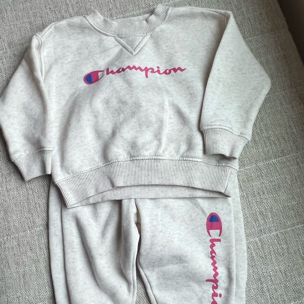 Champion Kids Light Gray Sweatshirt and Joggers Set